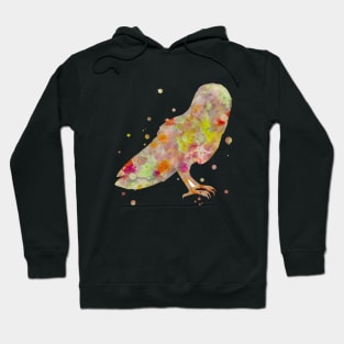 Barn Owl Watercolor Painting Hoodie